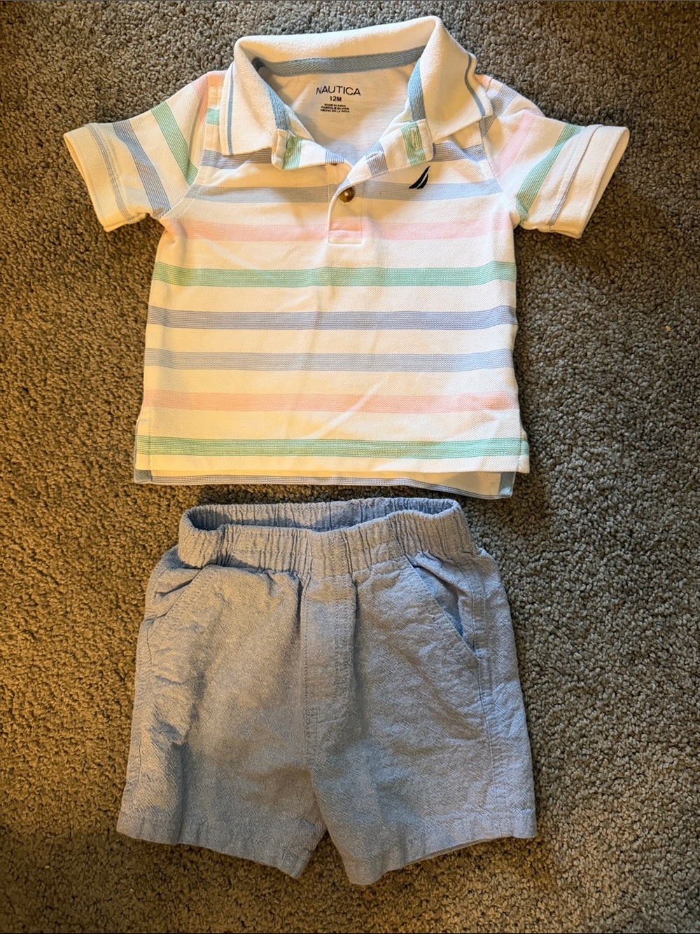 Nautica Pastel Striped Polo Shirt in Mint, Pink, Blue, Cream